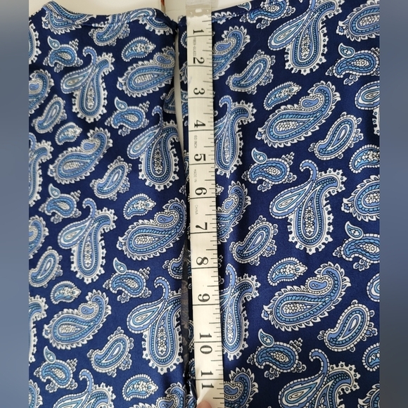 Michael Kors Blue Paisley Long Sleeve Flare Career Wear Office Dress - Picture 10 of 10